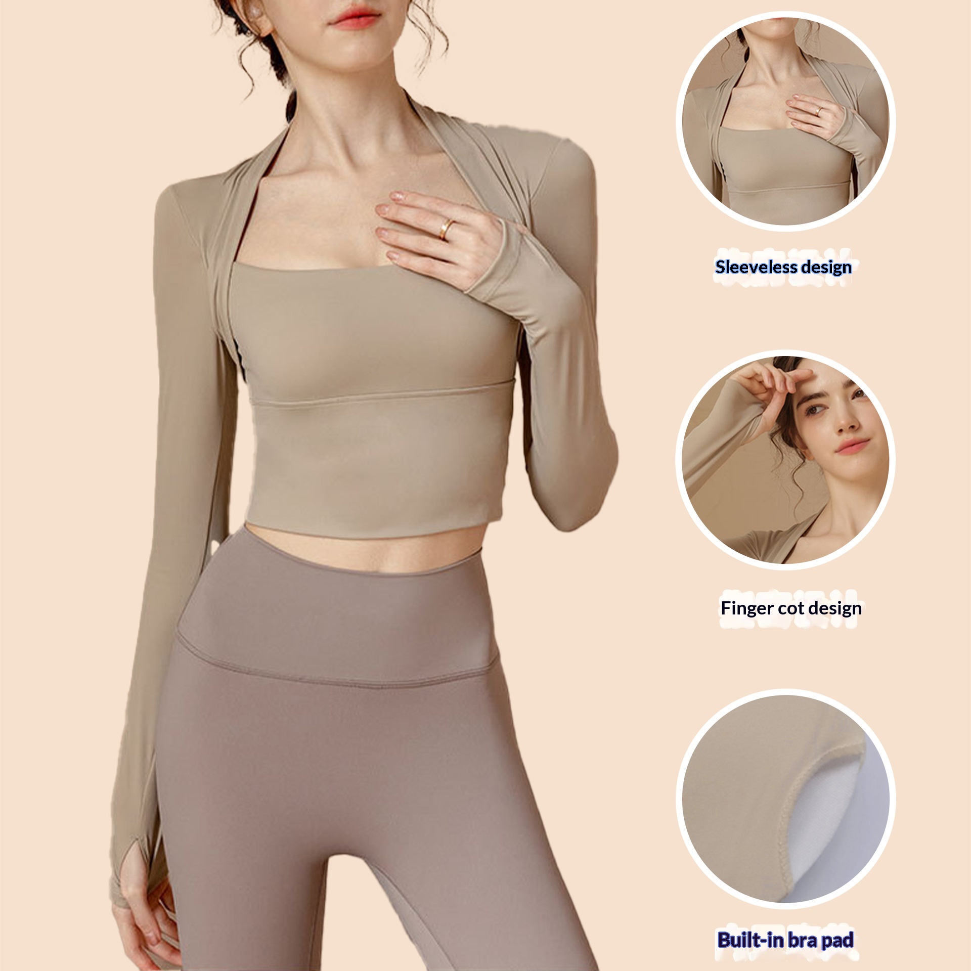 Surge Surge Surge Surge Yoga Clothes With Chest Pads, Autumn And Winter Style, Pilates Training Sports Top, Running Fitness Clothing Women, High_voghion.com