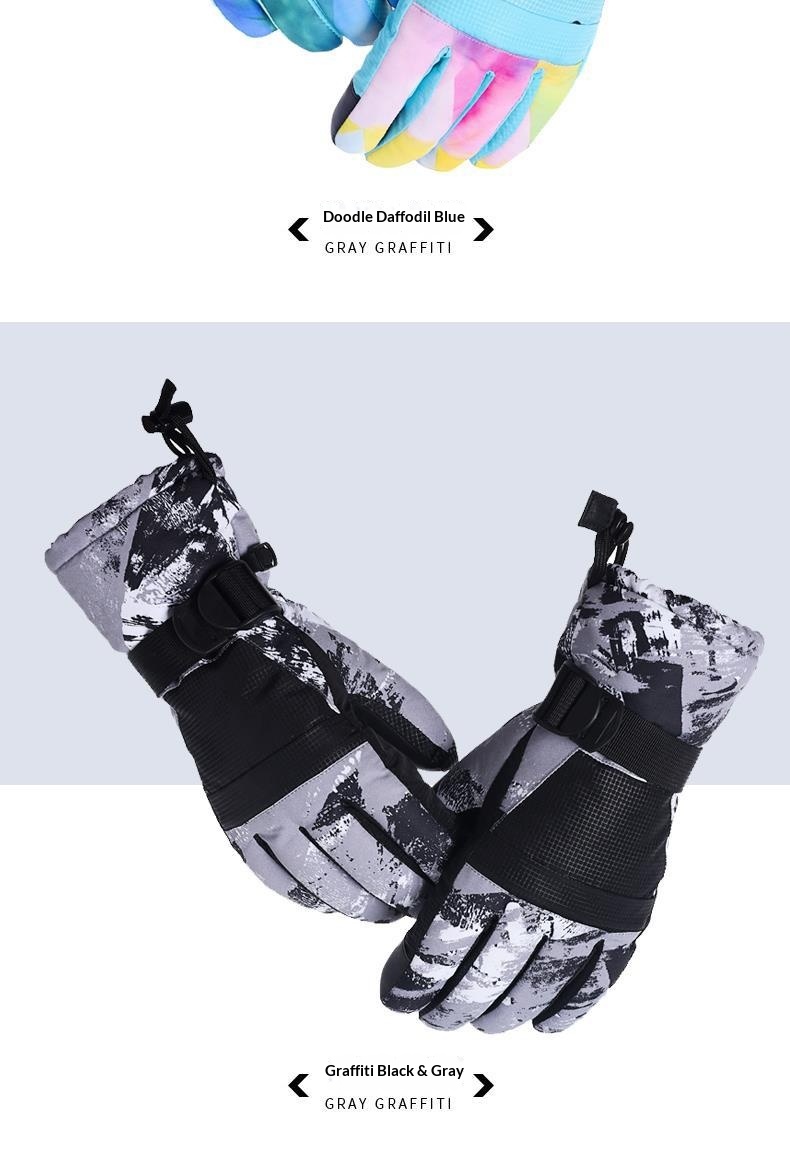 boy Boy Boy Winter Couple Ski Men Outdoor Cycling Waterproof Women Fleece Lined Warm Cold-Proof Five-Finger Touchscreen N07 Gloves_voghion.com