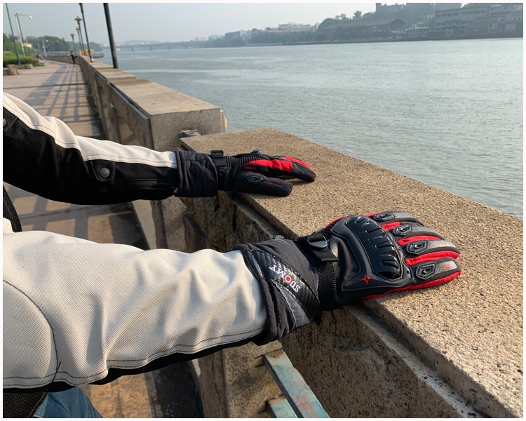 Boy Boy Supply Motorradhandschuhe, wasserdicht, warm, für den Winter, Motorradfahrer, sturzsicher, Offroad, dick, lang, für Herren_voghion.com