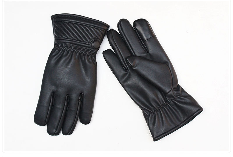 boy Boy Boy Autumn Winter New Down Cotton Leather Men Touch Screen Windproof Fleece Lined Thickened Motorcycle Driving Warm Ski_voghion.com