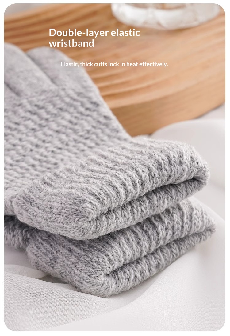 boy Boy Boy New Touchscreen For Men Women, Autumn And Winter, Fleece-Lined, Thickened, Warm, Cold-Proof, Outdoor Cycling Knitted_voghion.com