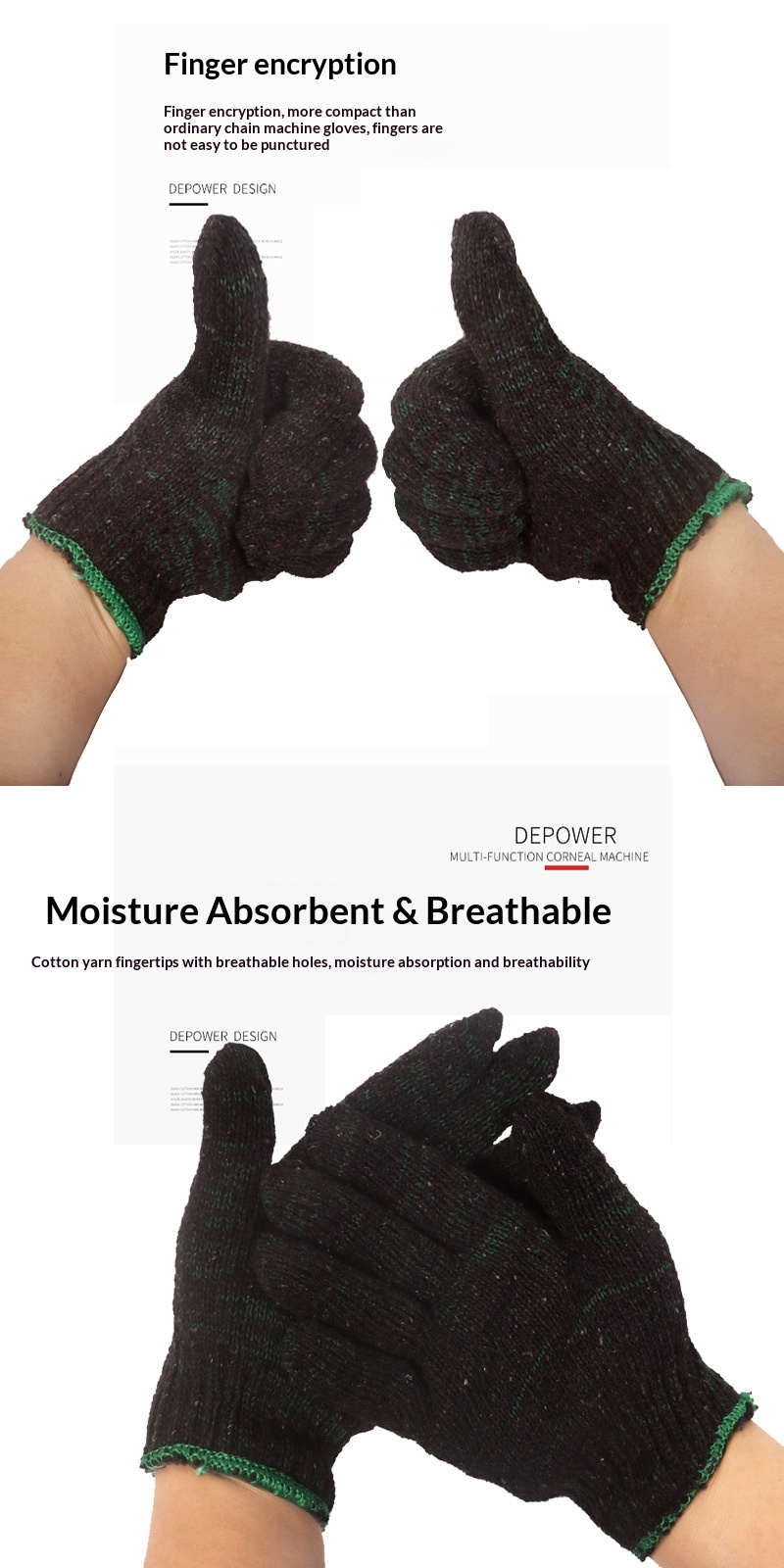 Guanti da lavoro in filato di cotone per uomo, taglia unica, resistenti e spessi, all'ingrosso, invernali_voghion.com