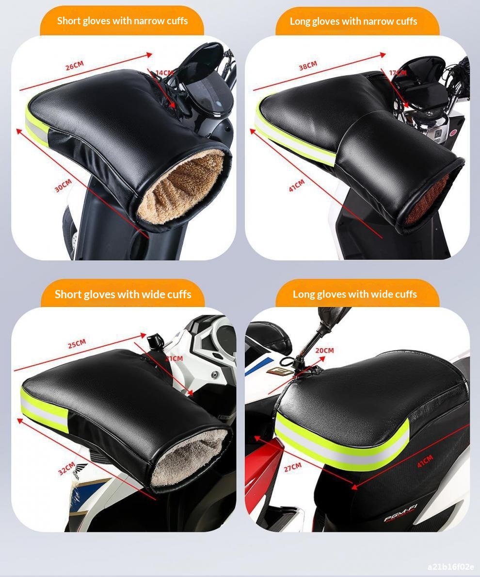 Gants de guidon d'hiver chauds et coupe-vent en coton épais pour motos électriques, pour hommes et femmes._voghion.com