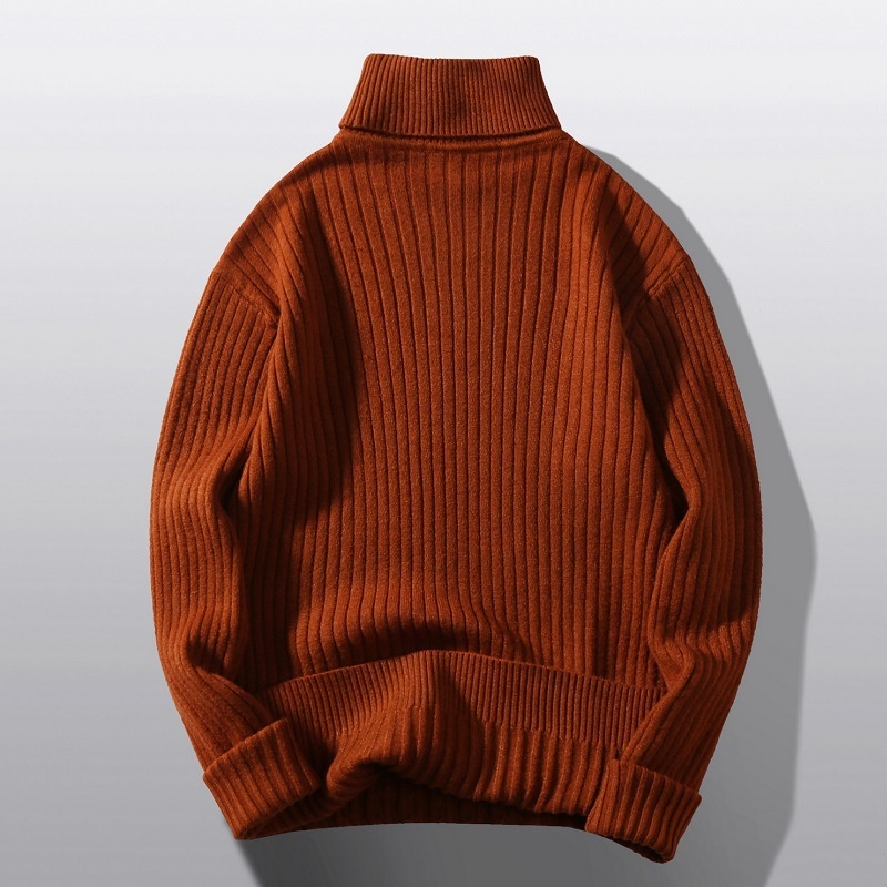 boy Boy Boy Boy Autumn Winter Main Promotion High Volume Men's Turtleneck Pullover Button Flower Casual Knitted Sweater Base Layer In_voghion.com