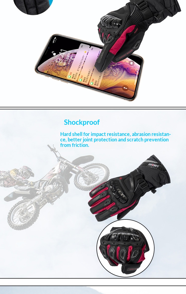 Boy Boy Supply Motorradhandschuhe, wasserdicht, warm, für den Winter, Motorradfahrer, sturzsicher, Offroad, dick, lang, für Herren_voghion.com