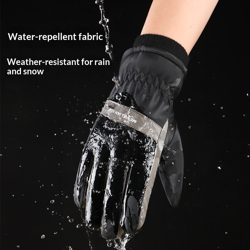 Boy Boy Herren-Baumwollhandschuhe, dick gefüttert mit Fleece, warm, winddicht, kältebeständig, Touchscreen-kompatibel, zum Reiten_voghion.com