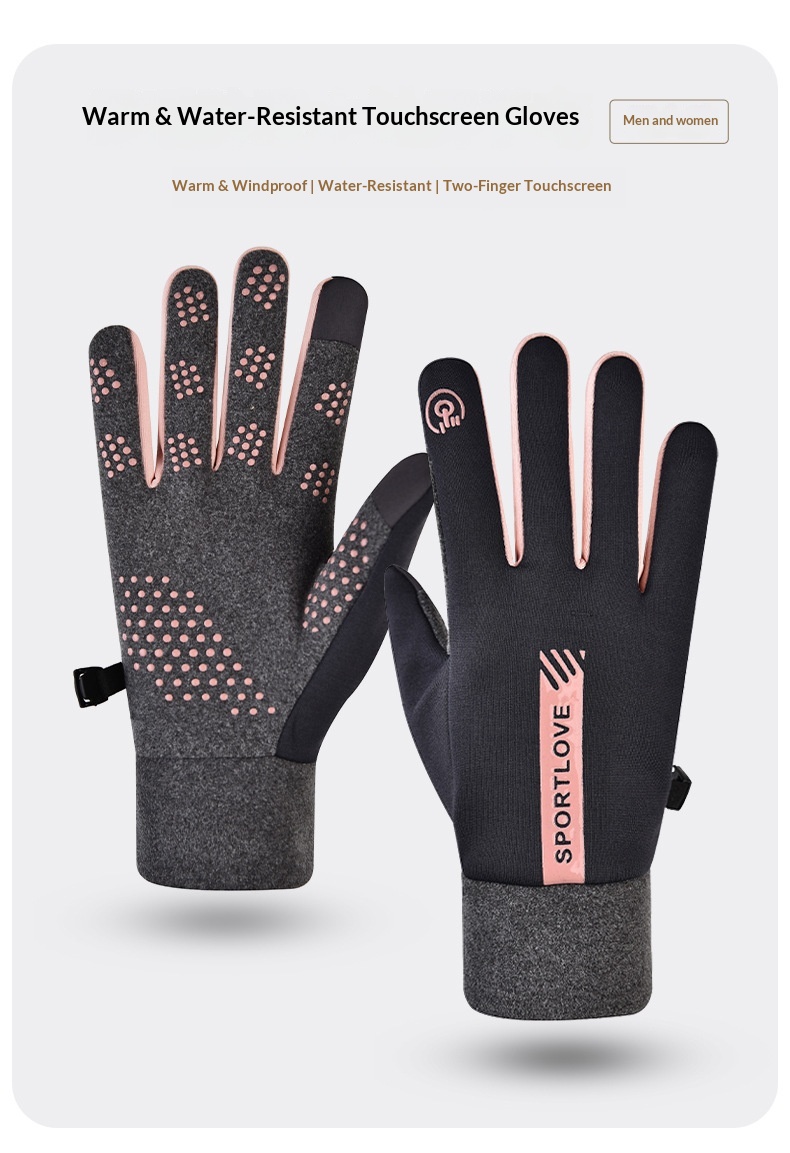 boy Boy Boy Winter Warm Anti-Slip Touchscreen Gloves For Men And Women, Fleece-Lined, Outdoor Sports, Skiing, Waterproof, Motorcycle_voghion.com