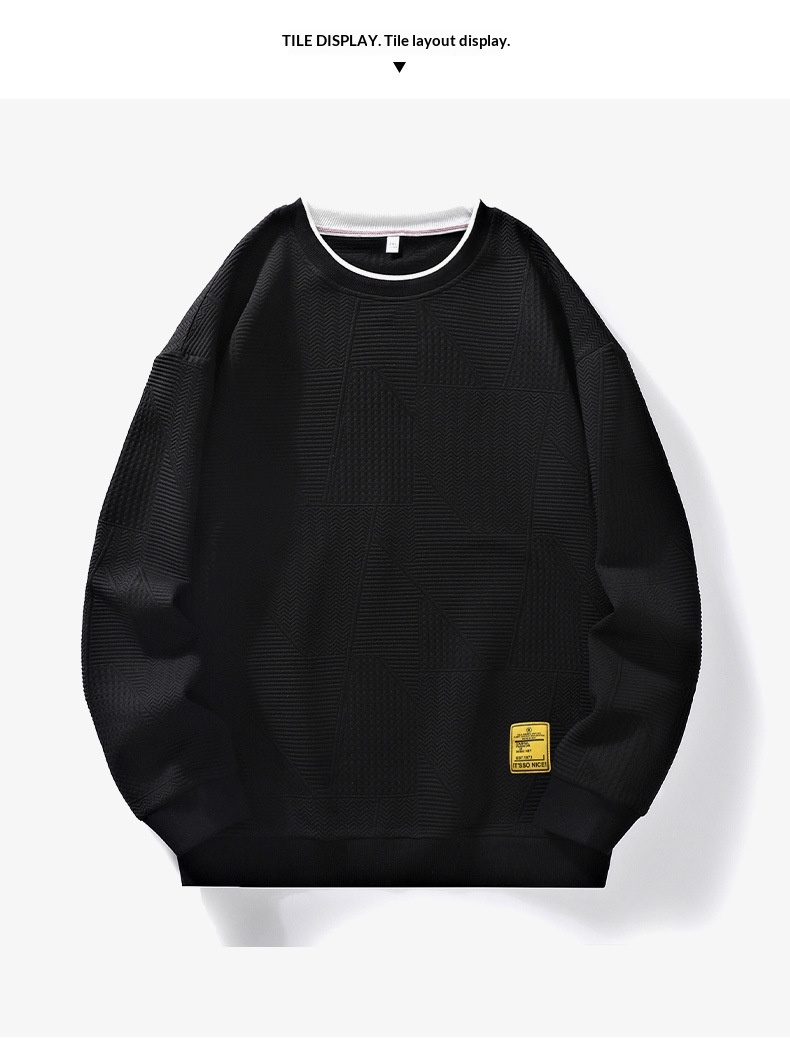 Sweat-shirt décontracté pour homme, collection automne, manches longues, col rond, coupe ajustée, tendance. Disponible en stock._voghion.com