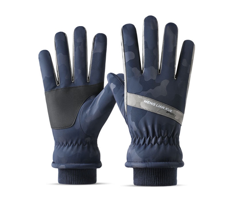 Boy Boy Herren-Baumwollhandschuhe, dick gefüttert mit Fleece, warm, winddicht, kältebeständig, Touchscreen-kompatibel, zum Reiten_voghion.com