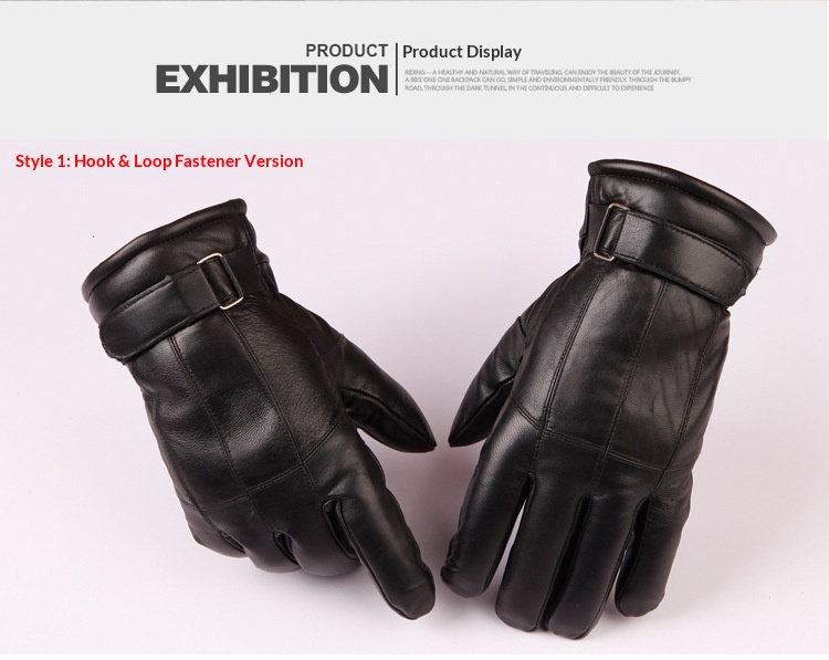 Guanti da moto invernali caldi da uomo, in pelle, spessi, in lana, antivento, in cotone freddo_voghion.com