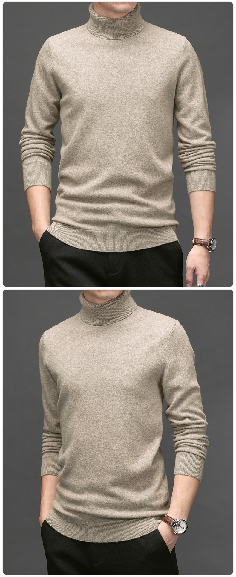 boy Boy Boy New Wool Turtleneck Sweater Men's Thickened Base Shirt Knitted Slim Fit Winter Clothing_voghion.com