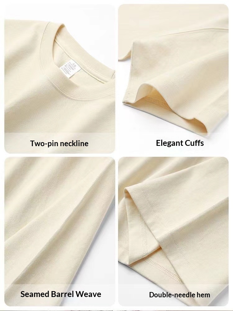 ragazzo Ragazzo Maglietta da lavoro in puro cotone pesante da 300 g, uniforme da uomo, pubblicità, corta, stampata all'ingrosso, tinta unita, mezza manica_voghion.com