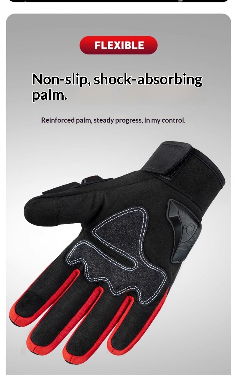 boy Boy Boy Men's Winter Motorcycle Riding Gloves, Cold-Proof, Warm, Rider, Off-Road, Anti-Slip, All-Season, Women's Half Gloves_voghion.com