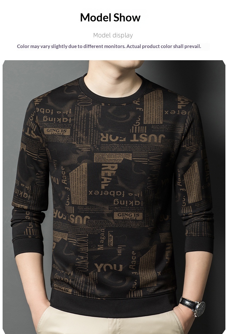 boy Boy Boy 2025 New 300g Men's Crew Neck Sweatshirt Stylish Casual Base Layer For Middle-aged And Young Adults Long Sleeve T-shirt_voghion.com