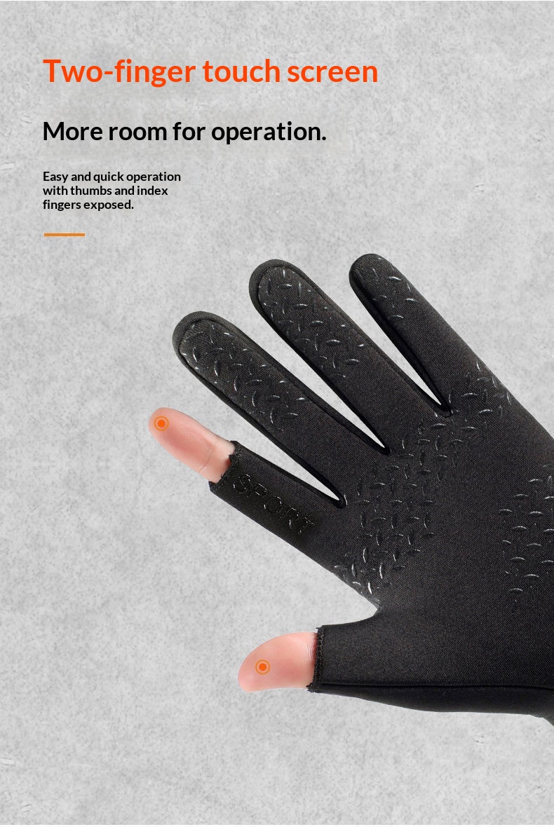 boy Boy Boy Warm Fleece-Lined New Autumn Winter Outdoor Sports For Men And Women Cycling Hiking Waterproof Cold-Proof Gloves_voghion.com