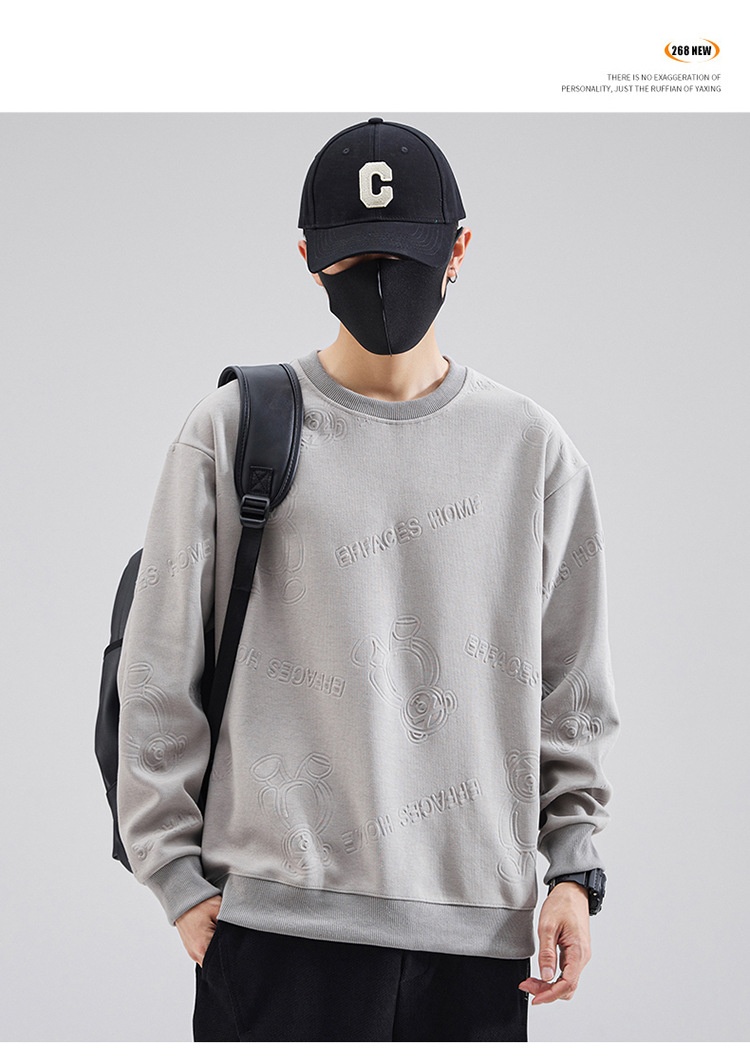 Garçon Garçon Shanggu Fashion 2025 Tenue Homme Col Rond Manches Longues Hiver Nouveau Sweat-shirt à Capuche Épais Haut Tendance_voghion.com