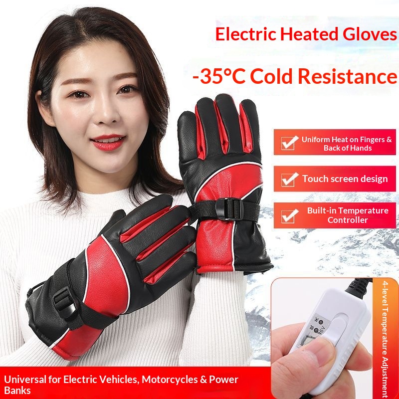 garçon Garçon Garçon Véhicule électrique Moto Recharge Gants chauffants auto-chauffants Chauffe-mains Housses de guidon Conduite Chaud Hiver M_voghion.com