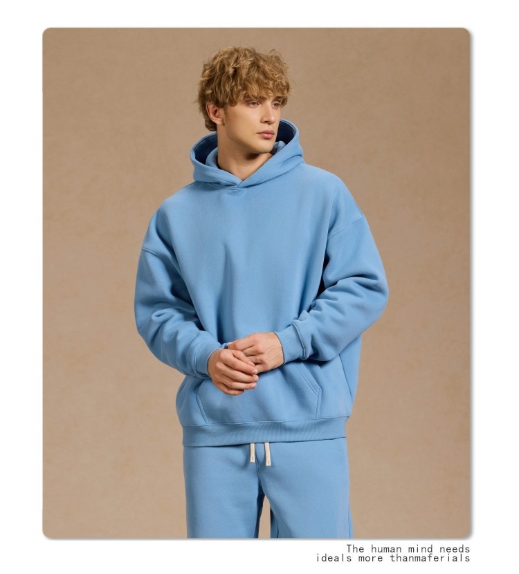 Chłopiec Chłopiec Jesień Zima Nowy Luźny Polar 350G Męska Oversize Gruba Bluza Z Kapturem Modna Marka Męska Bluza_voghion.com