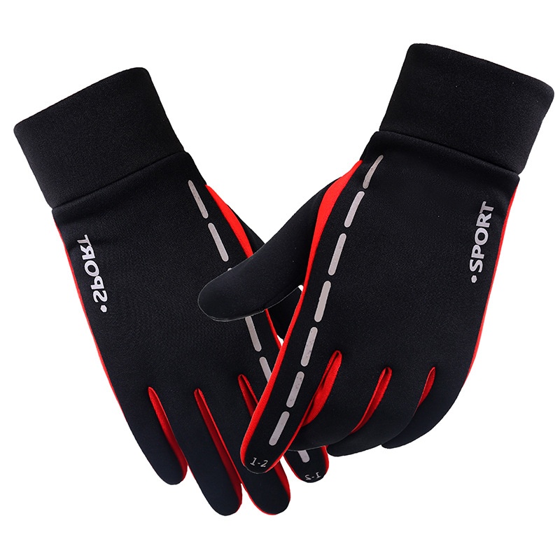 boy Boy Boy Touchscreen Outdoor With Fleece For Men, Running, Windproof, Sports, Cycling, Full Finger, Winter Mountaineering,_voghion.com