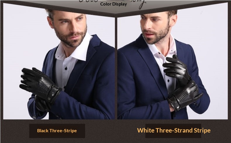 boy Boy Boy First Layer Sheepskin Warm Black In Stock Wool Lining Fingerless Solid Color Cross-Border Exclusive Adult Gloves_voghion.com