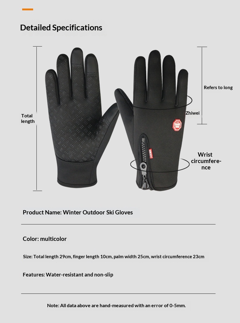 boy Boy Boy With Zipper Design Outdoor Cycling Gloves For Men Winter Women Riding Touchscreen Motorcycle Waterproof Warm_voghion.com