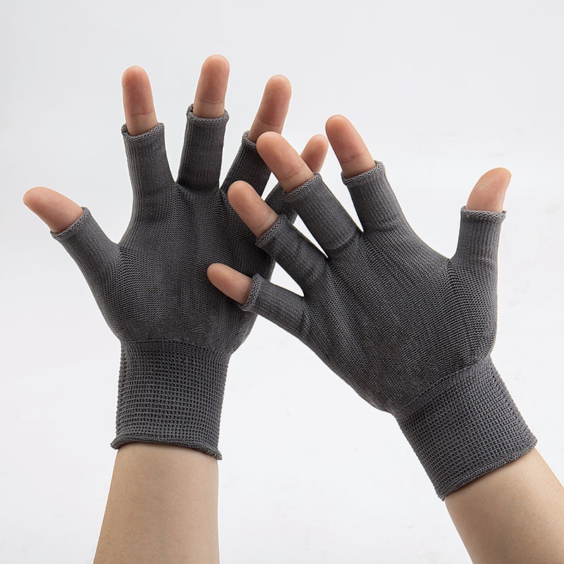 Boy Boy Boy Halbfingerhandschuhe, strapazierfähig, atmungsaktiv, eng anliegend, hochelastisch, Arbeitsschutz, Damenhandschuhe, dünne Herrenhandschuhe_voghion.com