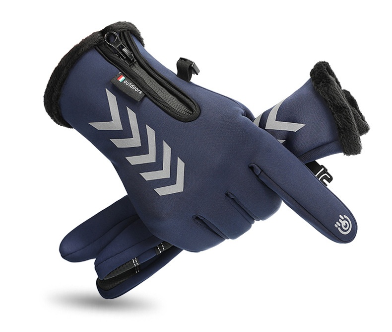 Herren-Handschuhe aus dickem Fleece, warm, winddicht, kalt und wasserdicht, ideal für Fahrer, Lieferfahrer und Radfahrer. Herbst/Winter_voghion.com