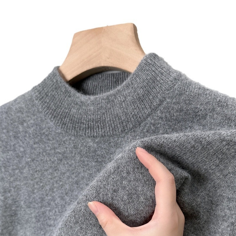 ragazzo Ragazzo Ragazzo Ragazzo 2025 Autunno Inverno Nuovo Maglione Lavorato a Maglia Mezzo Collo Alto Addensato Caldo Lavabile in Lavatrice Strato di Base Maglieria da Uomo_voghion.com