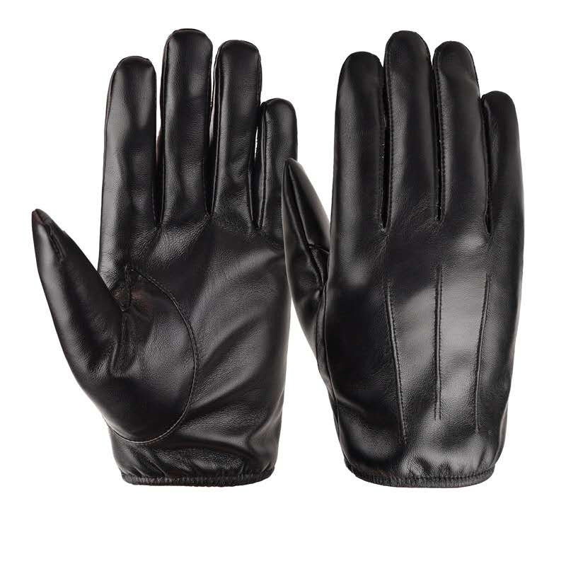 Neue Herren-Winterhandschuhe aus PU-Leder, gefüttert mit Fleece, dick und warm, für Autofahren, Radfahren und Fitness mit Touchscreen-Funktion_voghion.com