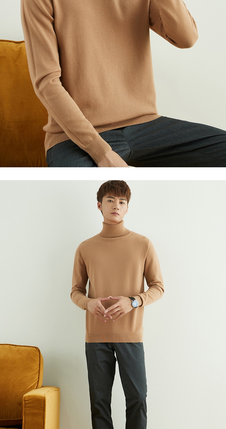 ragazzo Ragazzo Ragazzo Ragazzo 2025 Autunno Inverno Nuovo Uomo Dolcevita Spesso Casual Tinta Unita Maglia Base Maglione Largo Maglione_voghion.com