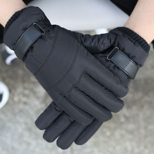 boy Boy Boy Down Cotton Winter Warm Motorcycle Riding Waterproof Cold-proof Fleece-lined Thickened Outdoor Ski Gloves Men_voghion.com