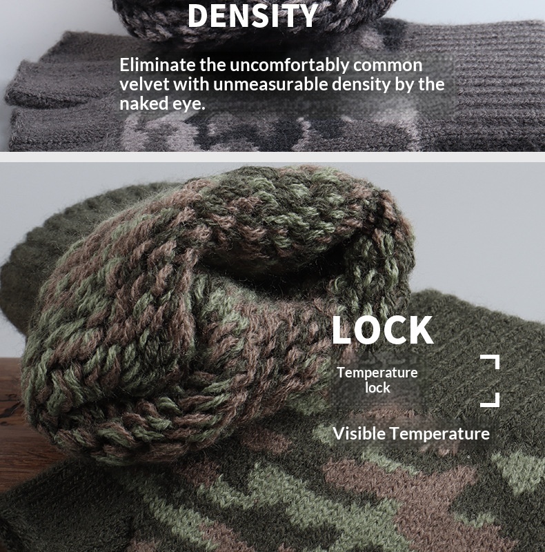 Neue Camouflage-Halbfingerhandschuhe für Herren, Winterhandschuhe für Damen, Büro und Studenten, kältebeständige Touchscreen-Handschuhe für den Außenbereich_voghion.com