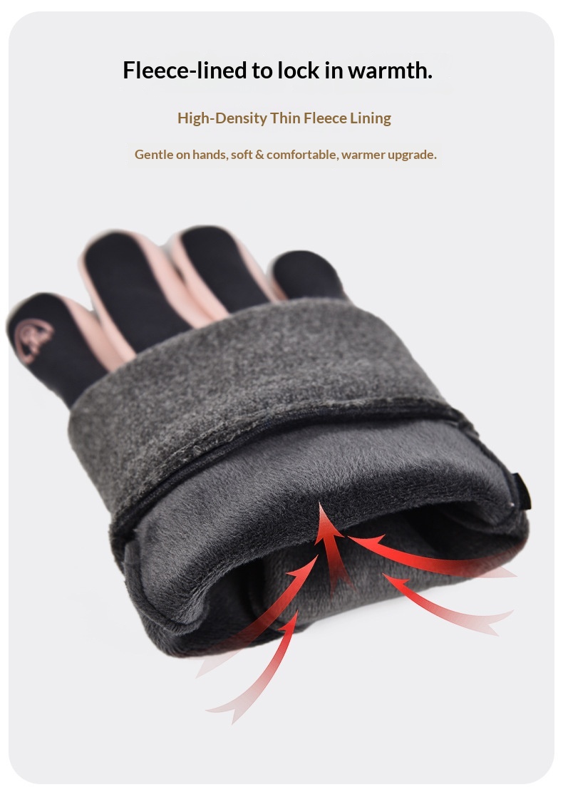 boy Boy Boy Winter Warm Anti-Slip Touchscreen Gloves For Men And Women, Fleece-Lined, Outdoor Sports, Skiing, Waterproof, Motorcycle_voghion.com