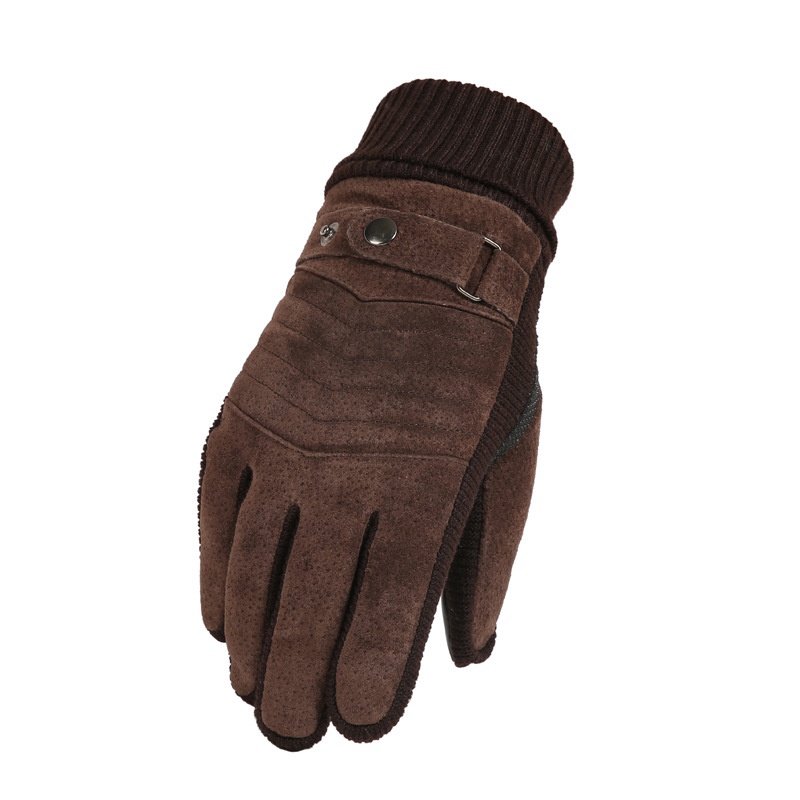 Guanti da motociclista invernali da uomo in vera pelle di maiale, resistenti al freddo, con touchscreen, foderati in pile spesso e caldi_voghion.com