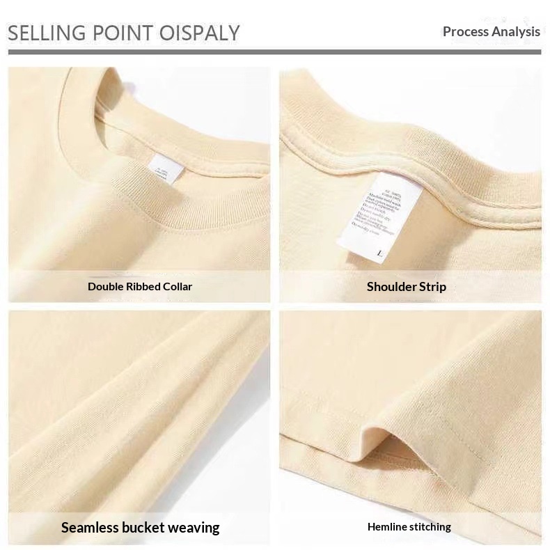 ragazzo Ragazzo Maglietta da lavoro in puro cotone pesante da 300 g, uniforme da uomo, pubblicità, corta, stampata all'ingrosso, tinta unita, mezza manica_voghion.com