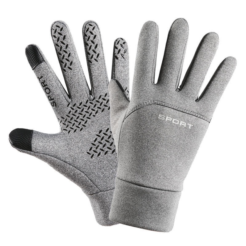 boy Boy Boy Warm Fleece-Lined New Autumn Winter Outdoor Sports For Men And Women Cycling Hiking Waterproof Cold-Proof Gloves_voghion.com