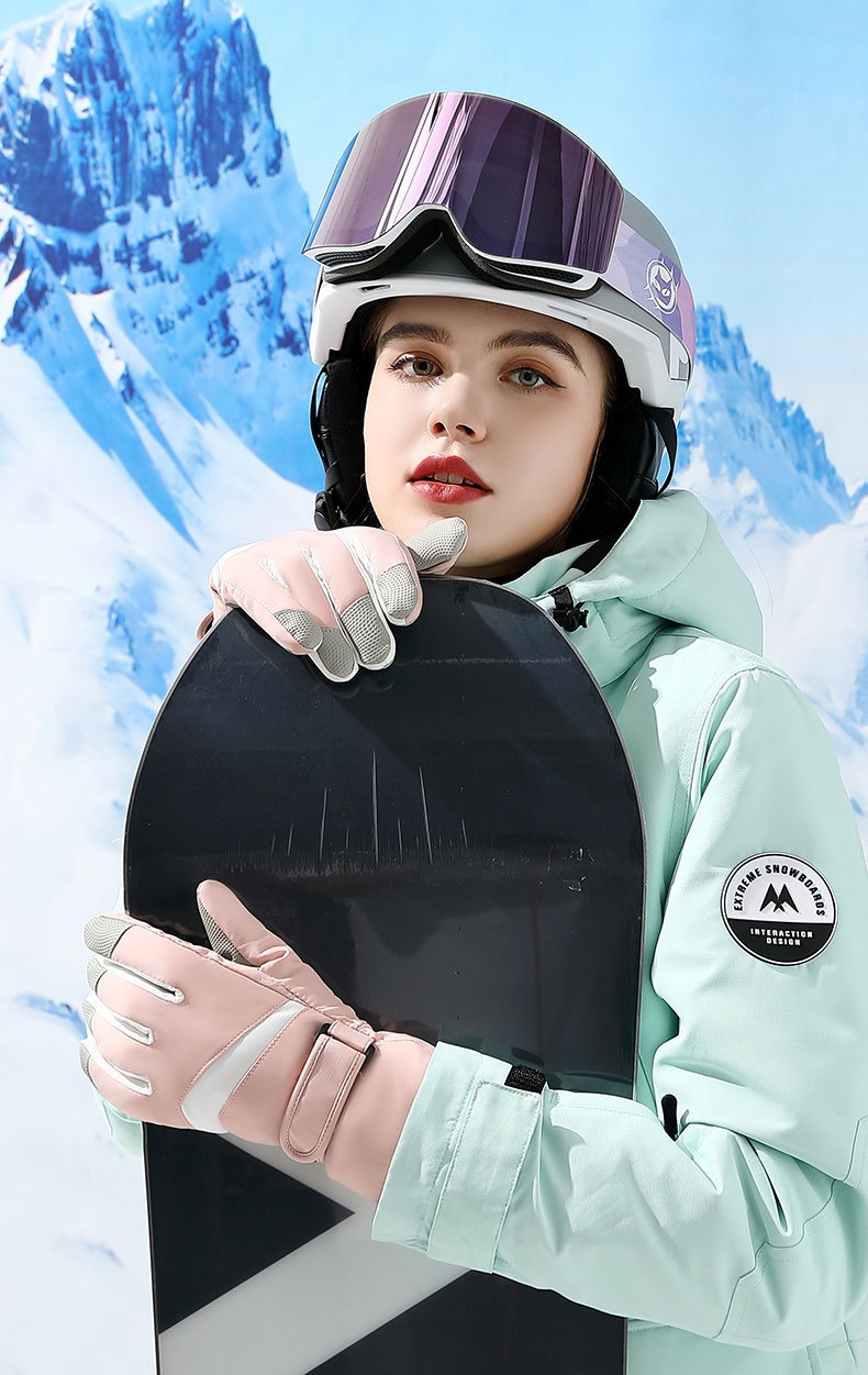 Guanti da sci invernali Boy Boy per donna, caldi, foderati in pile, spessi, impermeabili, touchscreen, antivento, alpinismo,_voghion.com