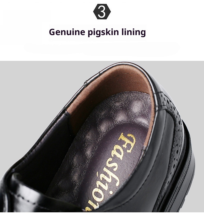 Voyage Herren-Freizeitschuhe aus hochwertigem Rindsleder im britischen Retro-Stil mit poliertem Brogue-Schnitt und geschnitzten Details_voghion.com