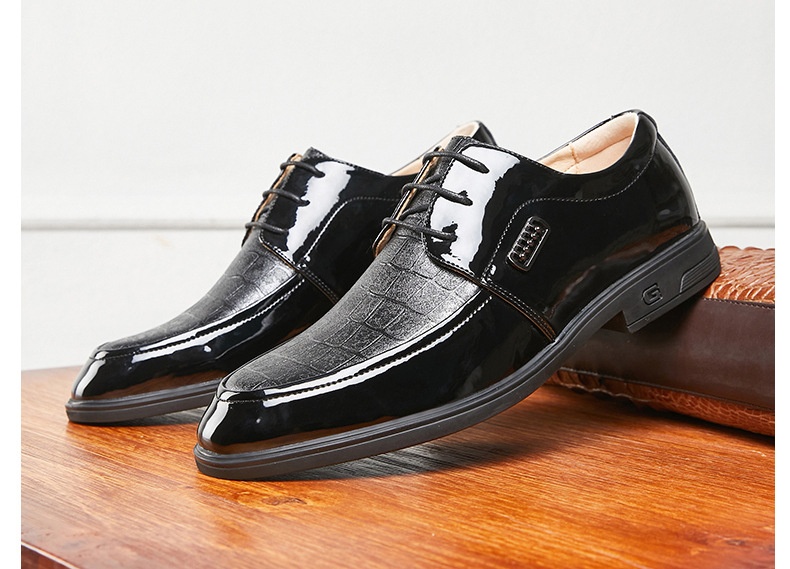 Voyage Printemps Été Nouvelles Affaires Formelles Décontractées Semelle souple Derby britannique à lacets Chaussures de mariage pour hommes en cuir_voghion.com