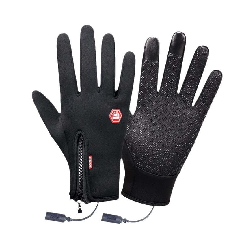 Gants chauffants d'hiver pour homme et femme, doublés polaire, chauds, imperméables au froid et au vent, avec port USB, pour la conduite, le vélo et les activités de plein air. Compatibles avec les écrans tactiles._voghion.com