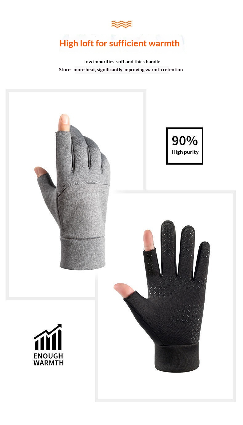 boy Boy Boy Warm Fleece-Lined New Autumn Winter Outdoor Sports For Men And Women Cycling Hiking Waterproof Cold-Proof Gloves_voghion.com