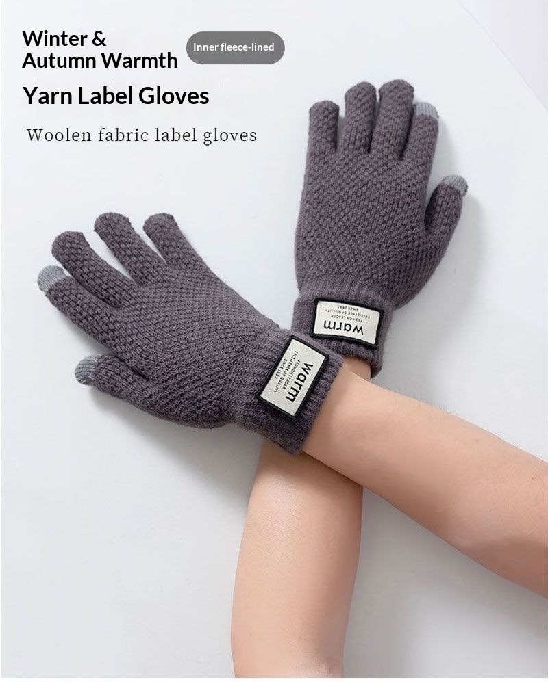Herren Winterhandschuhe aus Wolle mit Touchscreen-Funktion, gefüttert mit Fleece, dick und warm, modisch und vielseitig, ideal zum Autofahren, Radfahren und für Outdoor-Aktivitäten._voghion.com