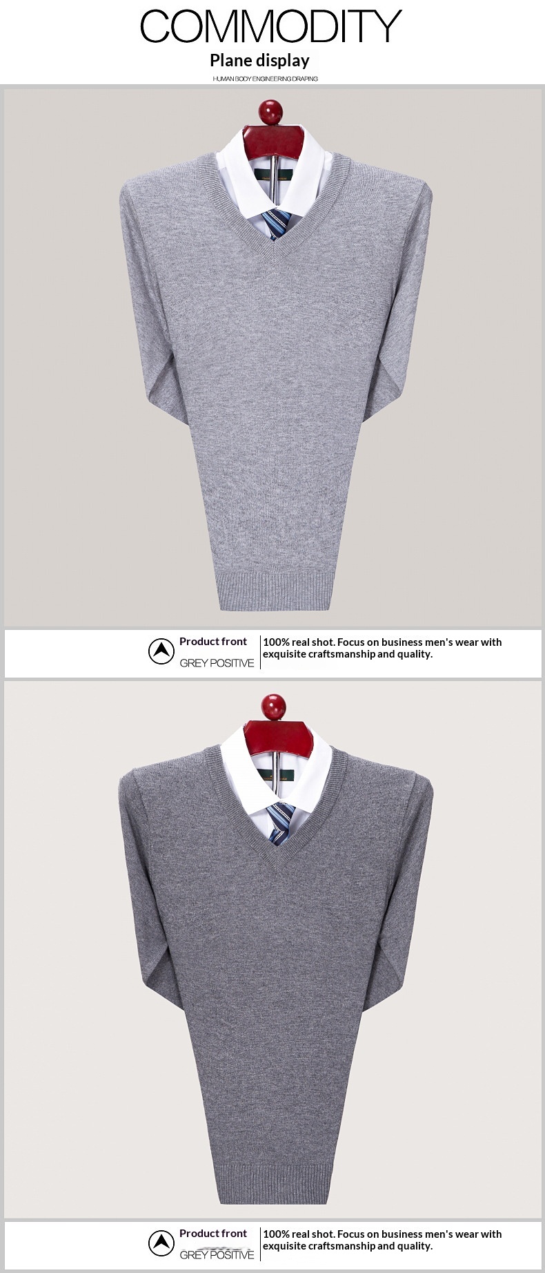 Maglione invernale in lana per uomo di mezza età, versatile, classico, con scollo a V, tinta unita, da uomo Boy Boy 2024_voghion.com