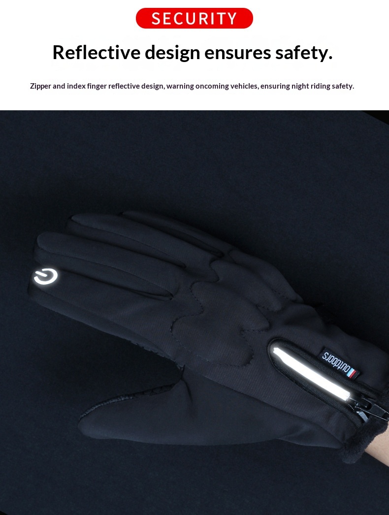 boy Boy Boy Men's Autumn And Winter Fleece-Lined Thickened Cycling Gloves, Cold-Proof, Warm, Touchscreen, Non-Slip, Windproof,_voghion.com