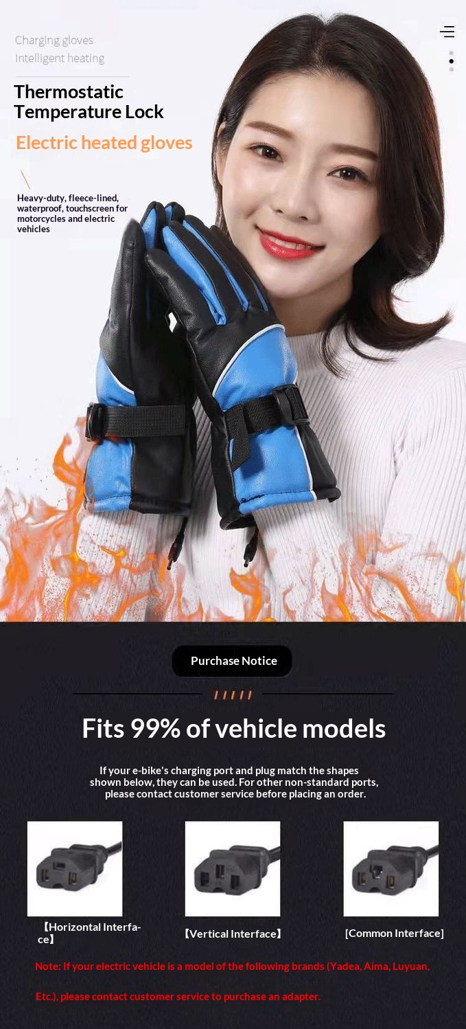 garçon Garçon Garçon Véhicule électrique Moto Recharge Gants chauffants auto-chauffants Chauffe-mains Housses de guidon Conduite Chaud Hiver M_voghion.com