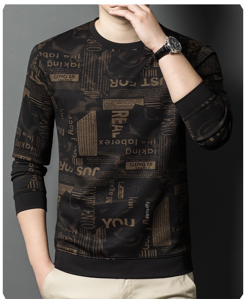 boy Boy Boy 2025 New 300g Men's Crew Neck Sweatshirt Stylish Casual Base Layer For Middle-aged And Young Adults Long Sleeve T-shirt_voghion.com
