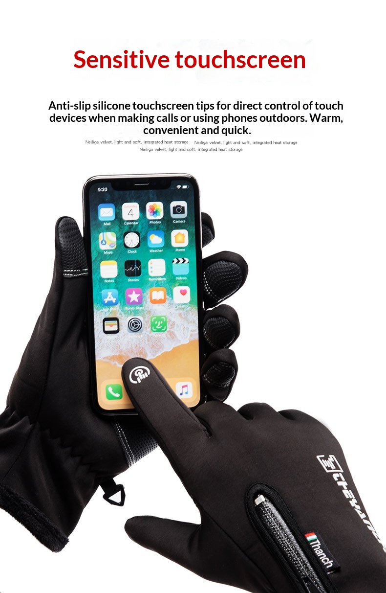 Junge Junge Junge Herbst und Winter Warm Sport Radfahren Winddicht Wasserabweisend Rutschfest Finger Touchscreen Zwei-Finger-Bedienung Angeln_voghion.com