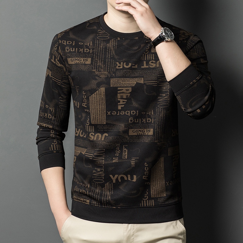 boy Boy Boy 2025 New 300g Men's Crew Neck Sweatshirt Stylish Casual Base Layer For Middle-aged And Young Adults Long Sleeve T-shirt_voghion.com