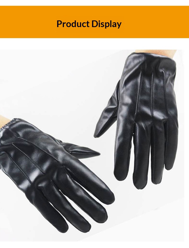 Neue Herren-Winterhandschuhe aus PU-Leder, gefüttert mit Fleece, dick und warm, für Autofahren, Radfahren und Fitness mit Touchscreen-Funktion_voghion.com