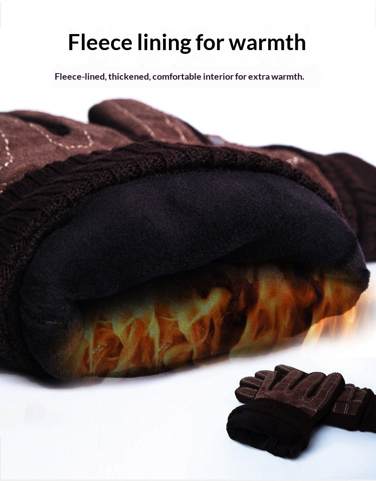 Guanti invernali da sci e equitazione caldi da uomo in vera pelle, foderati in pile, spessi, antifreddo, impermeabili, touchscreen, per esterni_voghion.com